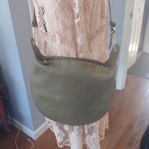 Cause Leather Olive Green Hobo Crossbody Bag